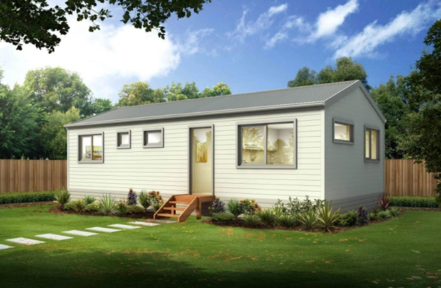A rendered photo of what the new bungalow will look like.