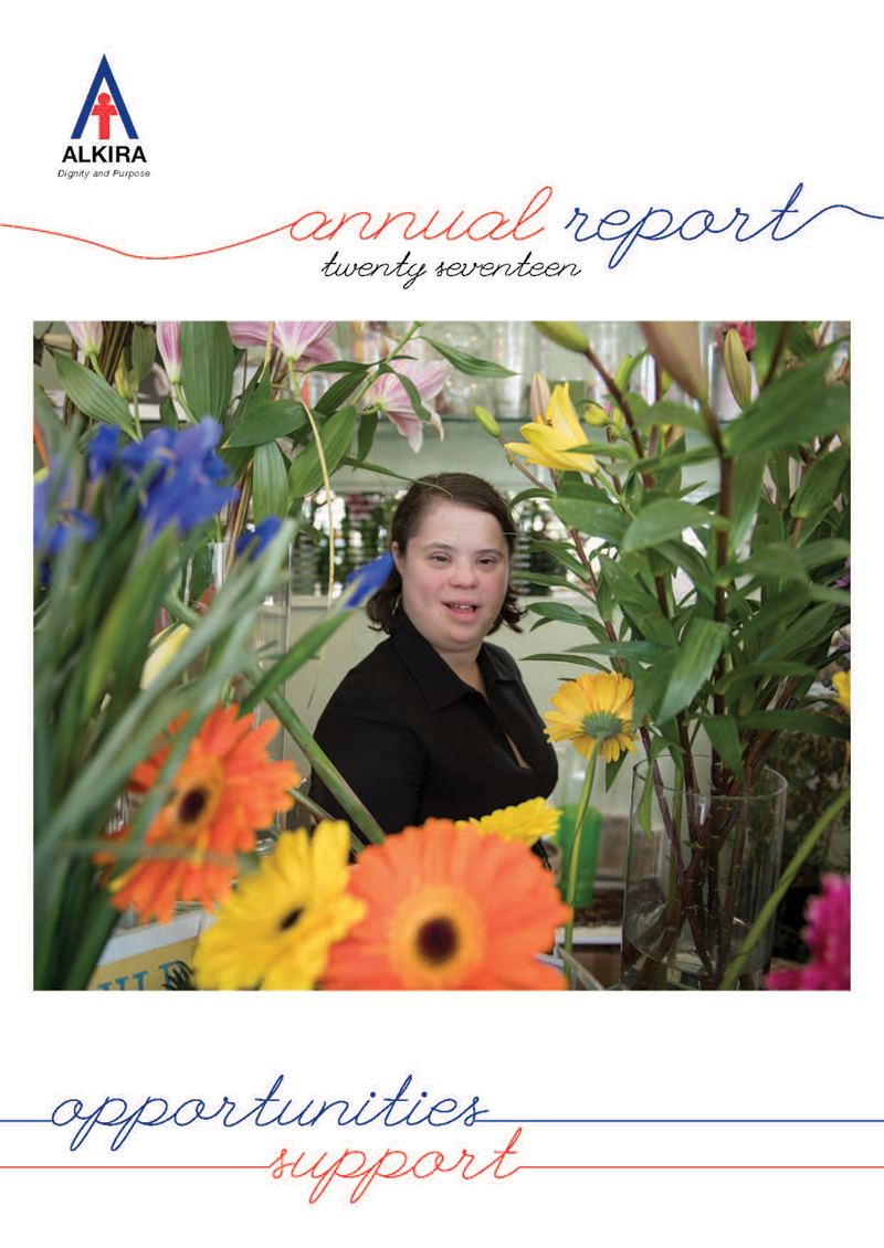 Alkira Disability Services 2017 Annual Report Front Cover