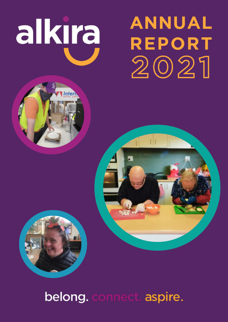 Alkira Disability Services Annual Report 2021 Front Cover