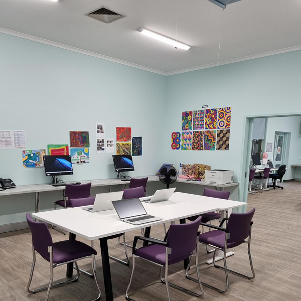 The Alkira Computer Link hub that Kitchen Shack donated cabinetry and desks for.
