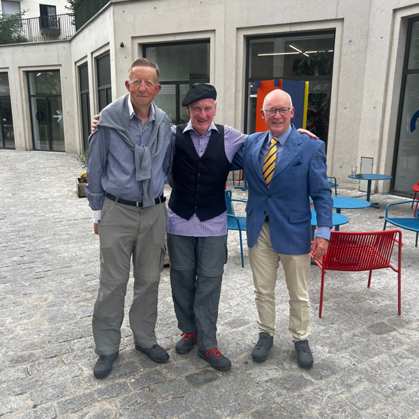 Peter, Chris and Steve all dressed up ready to watch the Olympics in Paris.