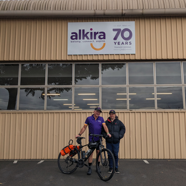 Peter back home posing at the front of Alkira.
