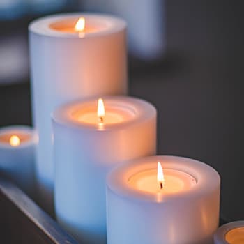 3 lit candles